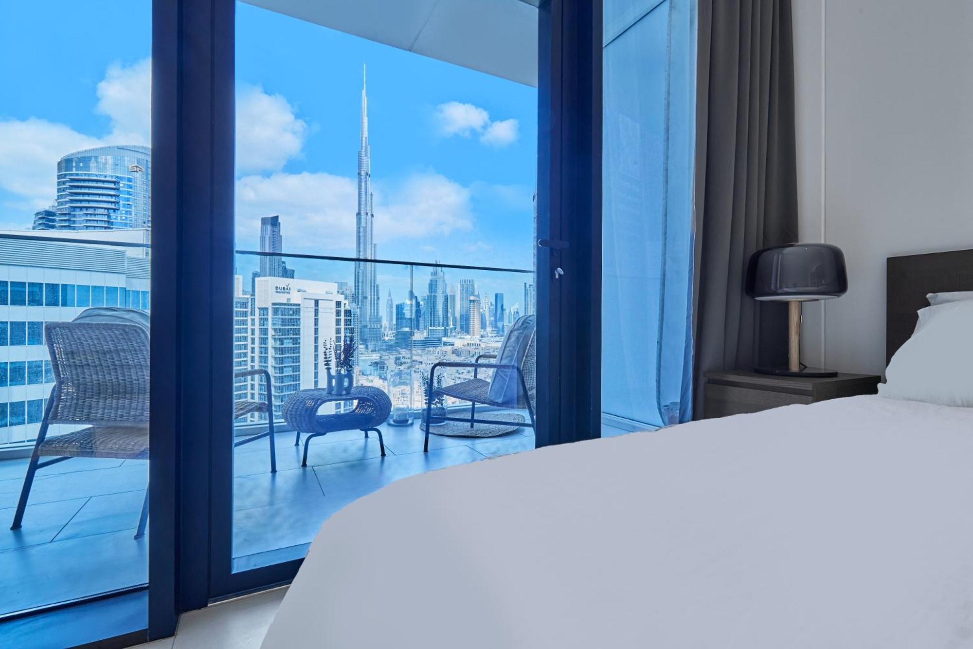 דובאי Luxury Studios With Burj Khalifa Or Canal View In Downtown - Marquise Square Tower מראה חיצוני תמונה