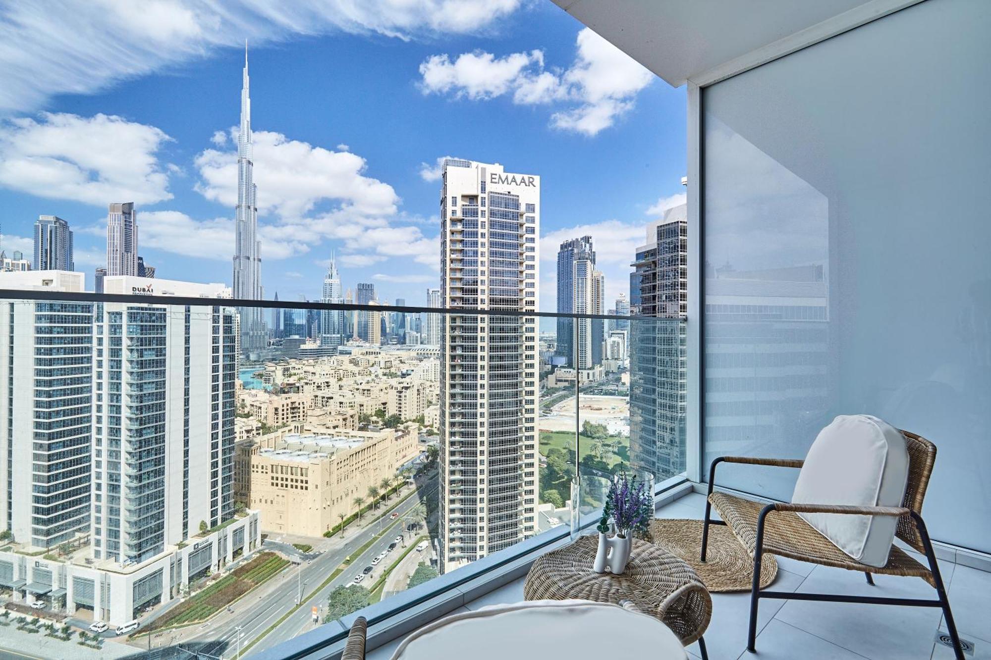 דובאי Luxury Studios With Burj Khalifa Or Canal View In Downtown - Marquise Square Tower מראה חיצוני תמונה